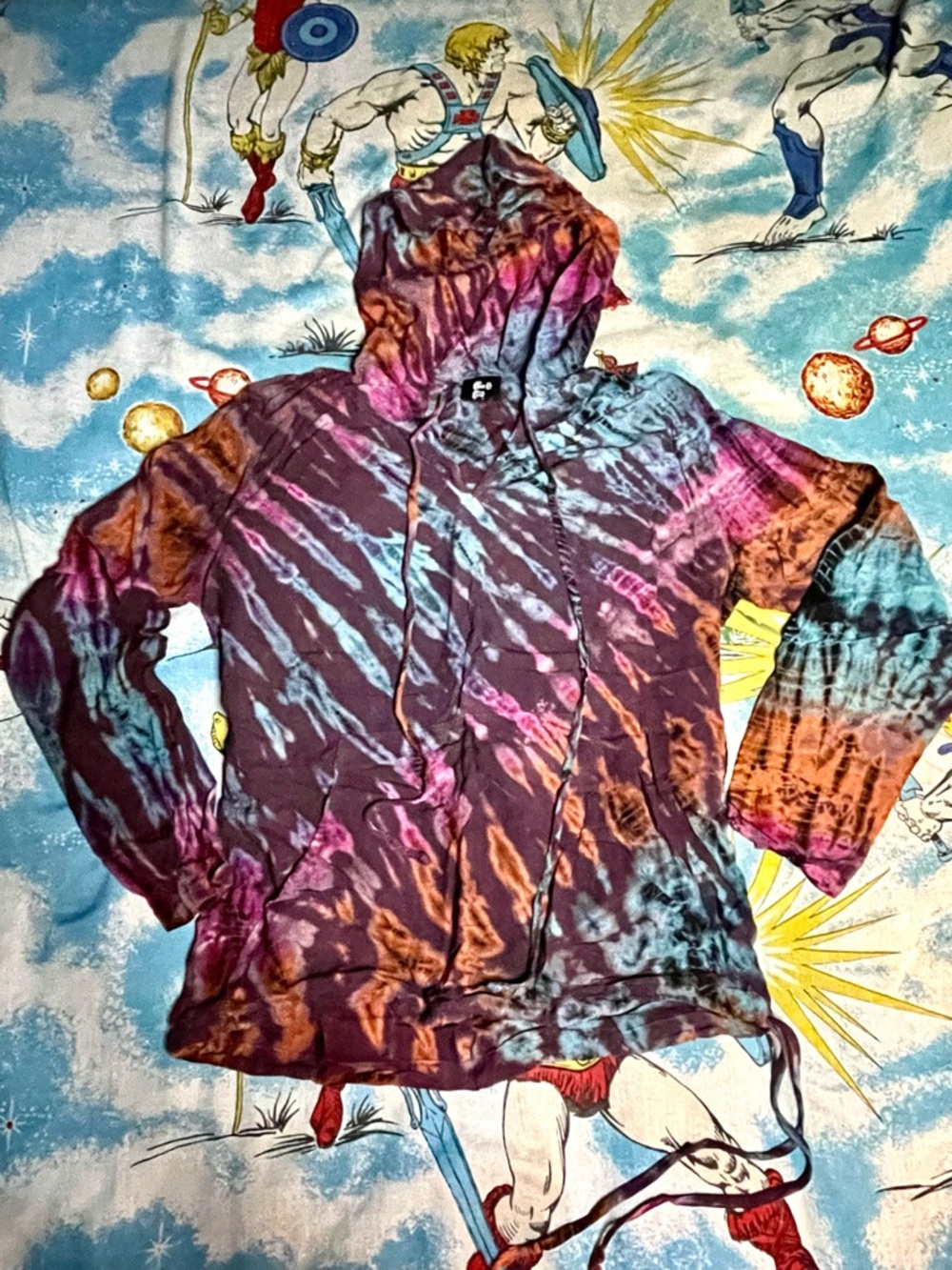 Vintage Jayli Tie Dye Hoodie Long Sleeve Tee LG
